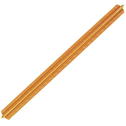 Hutou Architectural Scale Ruler 12" Golden | Precision Aluminum Drafting Tool thumbnail 2