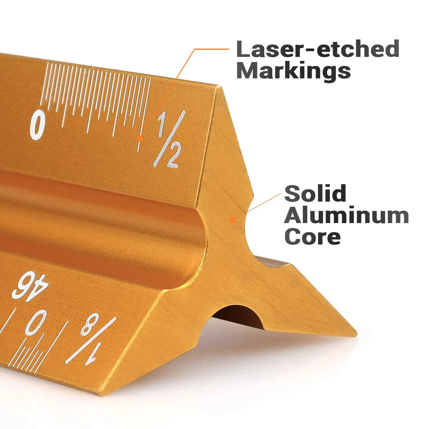 Hutou 12" Golden Aluminum Architectural Scale Ruler for Precision Drafting - view 4