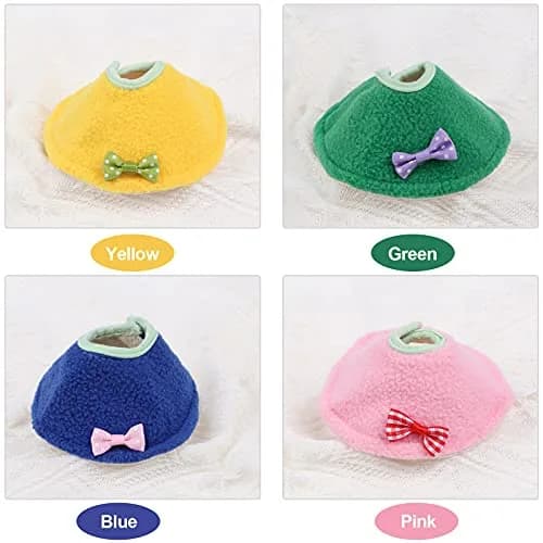 Haomian 4 Pack Soft Bird Elizabethan Collars for Small Parrots | Adjustable Cotton Recovery Cone (70-120 chars) thumbnail 3