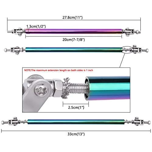 Rich Choices 2PCS Adjustable Splitter Strut Rods 8"-13" | Reinforce Front Lip & Diffuser (110 chars) thumbnail 4