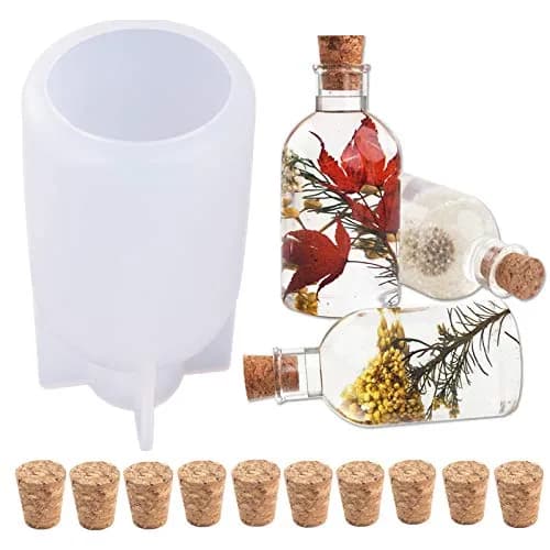 Wehous Resin Mold Bottle Shape with Wooden Stoppers | Epoxy Craft Decor (70-120 chars) thumbnail 1