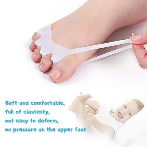 ERSANLI Gel Toe Separator & Bunion Corrector for Children | Overlapping Toe Relief, Beige, 2 Pcs thumbnail 4