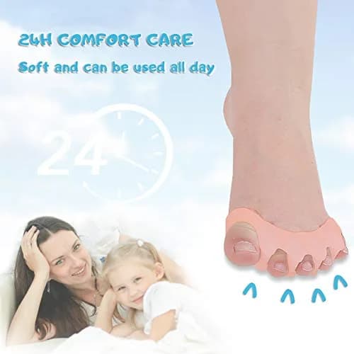ERSANLI Gel Toe Separator & Bunion Corrector for Children | Overlapping Toe Relief, Beige, 2 Pcs thumbnail 6