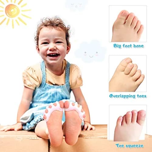 ERSANLI Gel Toe Separator & Bunion Corrector for Children | Overlapping Toe Relief, Beige, 2 Pcs thumbnail 2