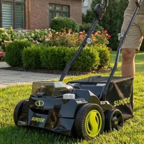 Sun Joe Cordless Scarifier & Dethatcher 24V-X2-DTS15 | 15-Inch, 48V Power, 5 Depth Positions thumbnail 9