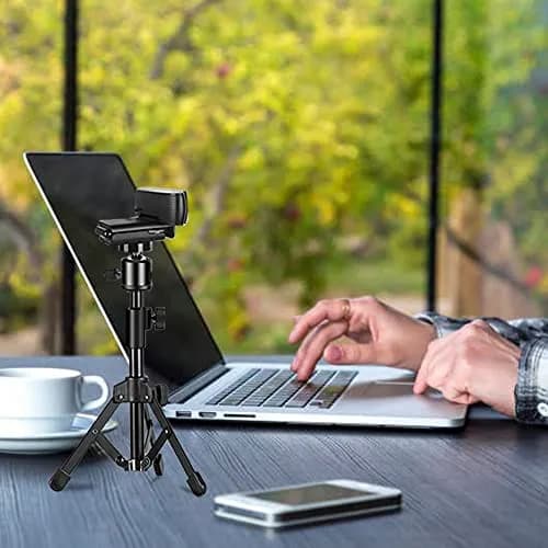 JCWINY Extendable Webcam Tripod Stand with Ball Head for Camera/Phone/Ring Light, 31cm (12 inches) Max Height | Universal 1/4" Screw Mount thumbnail 6