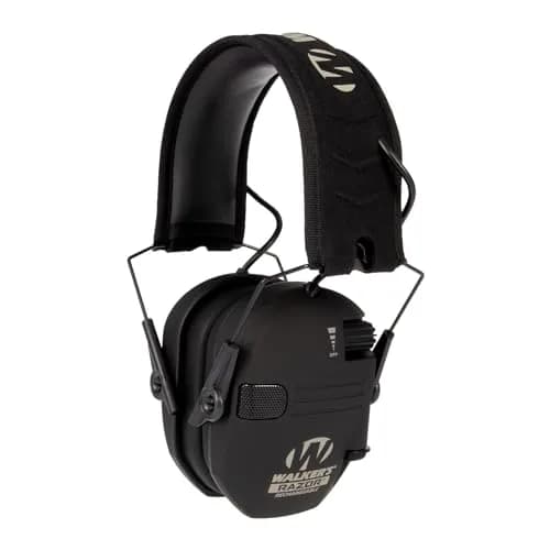 Walker's Razor Rechargeable Electronic Earmuffs | 21dB NRR, 80-Hour Battery, USB-C Charging, Black — Black