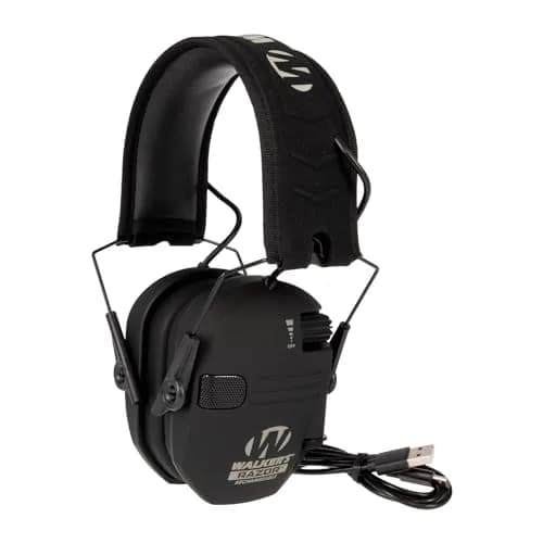 Walker's Razor Rechargeable Electronic Earmuffs | 21dB NRR, 80-Hour Battery, USB-C Charging, Black thumbnail 2
