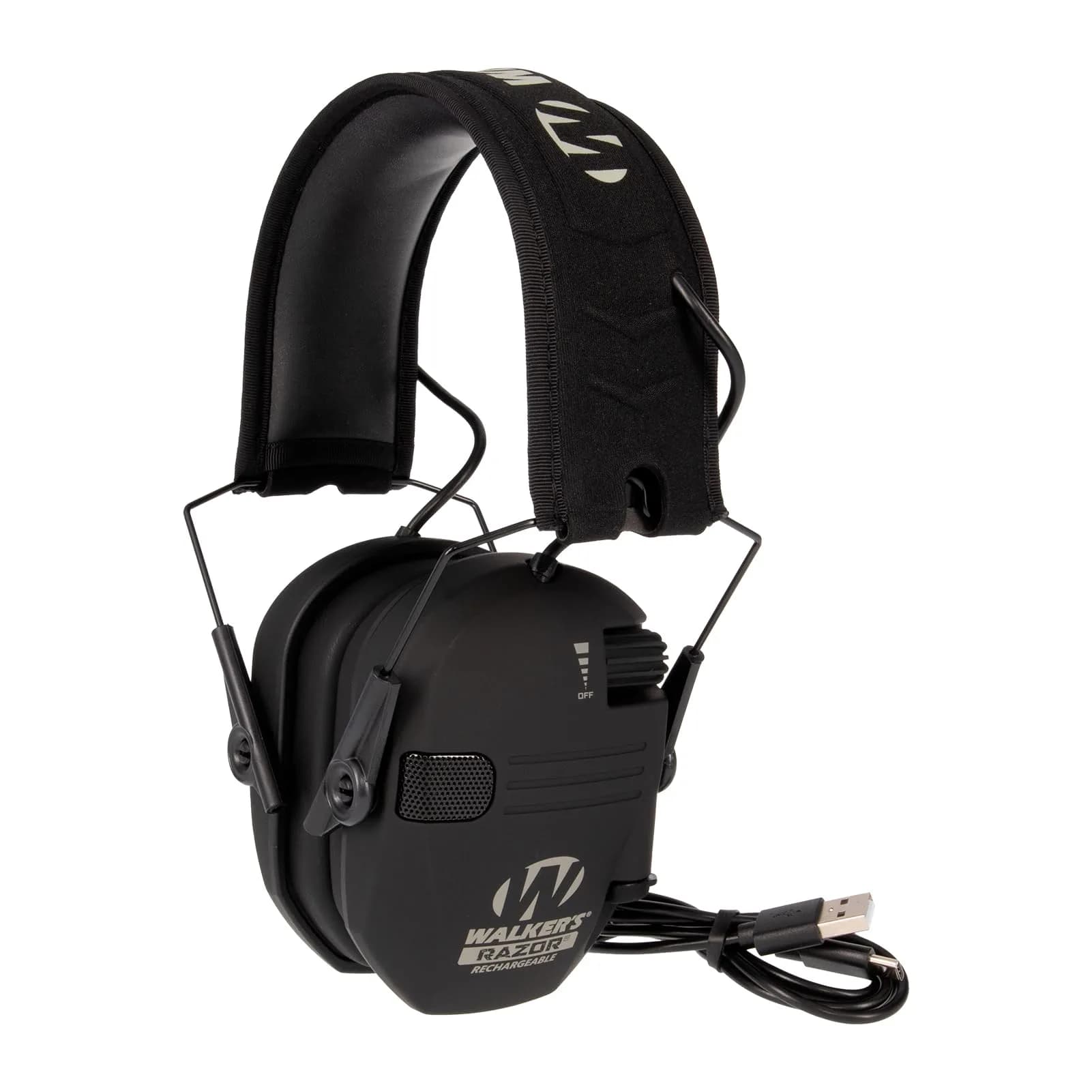 Walker's Razor Rechargeable Electronic Earmuffs | 21dB NRR, 80-Hour Battery, USB-C Charging, Black - view 2