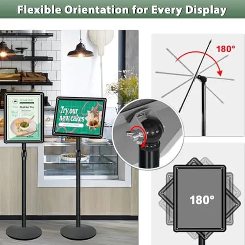 Mutualsign Heavy Duty Pedestal Sign Holder Stand 11x17" (28 x 43 cm) | Adjustable Height 31.5"-49" (80-125 cm) thumbnail 4