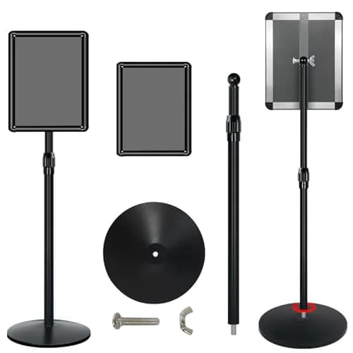 Mutualsign Heavy Duty Pedestal Sign Holder Stand 11x17" (28 x 43 cm) | Adjustable Height 31.5"-49" (80-125 cm) thumbnail 9