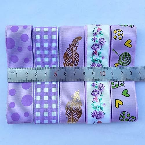 Libiline Purple Satin Organza Grosgrain Ribbon 17 Yards (51m) | Assorted Widths for Crafts & Decor thumbnail 3