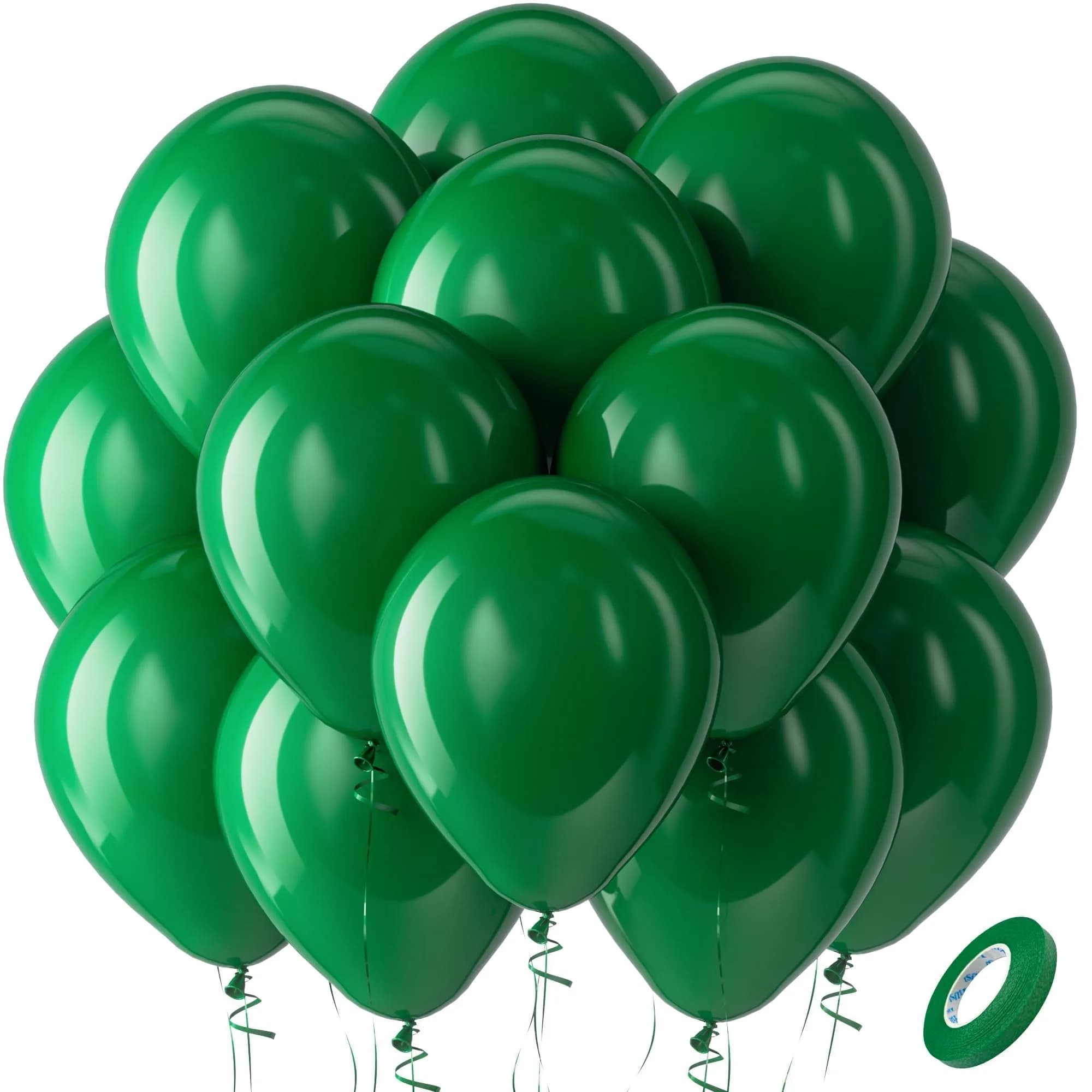 Bezente Dark Green Latex Balloons 100 Pack 12 inch | Premium Quality Party Balloons for Indian Celebrations - main product image