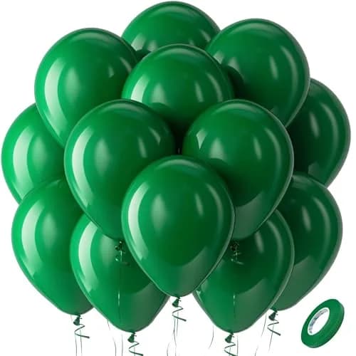 Bezente Dark Green Latex Balloons 100 Pack 12 inch | Premium Quality Party Balloons for Indian Celebrations thumbnail 1