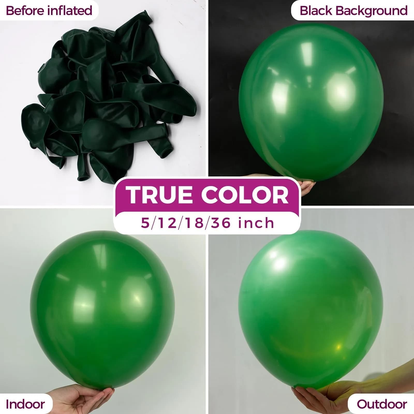 Bezente Dark Green Latex Balloons 100 Pack 12 inch | Premium Quality Party Balloons for Indian Celebrations - view 2