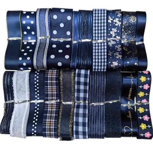 Libiline Navy Blue Grosgrain Satin Ribbon 25mm (1") | 20 Yards Craft DIY Accessory thumbnail 5