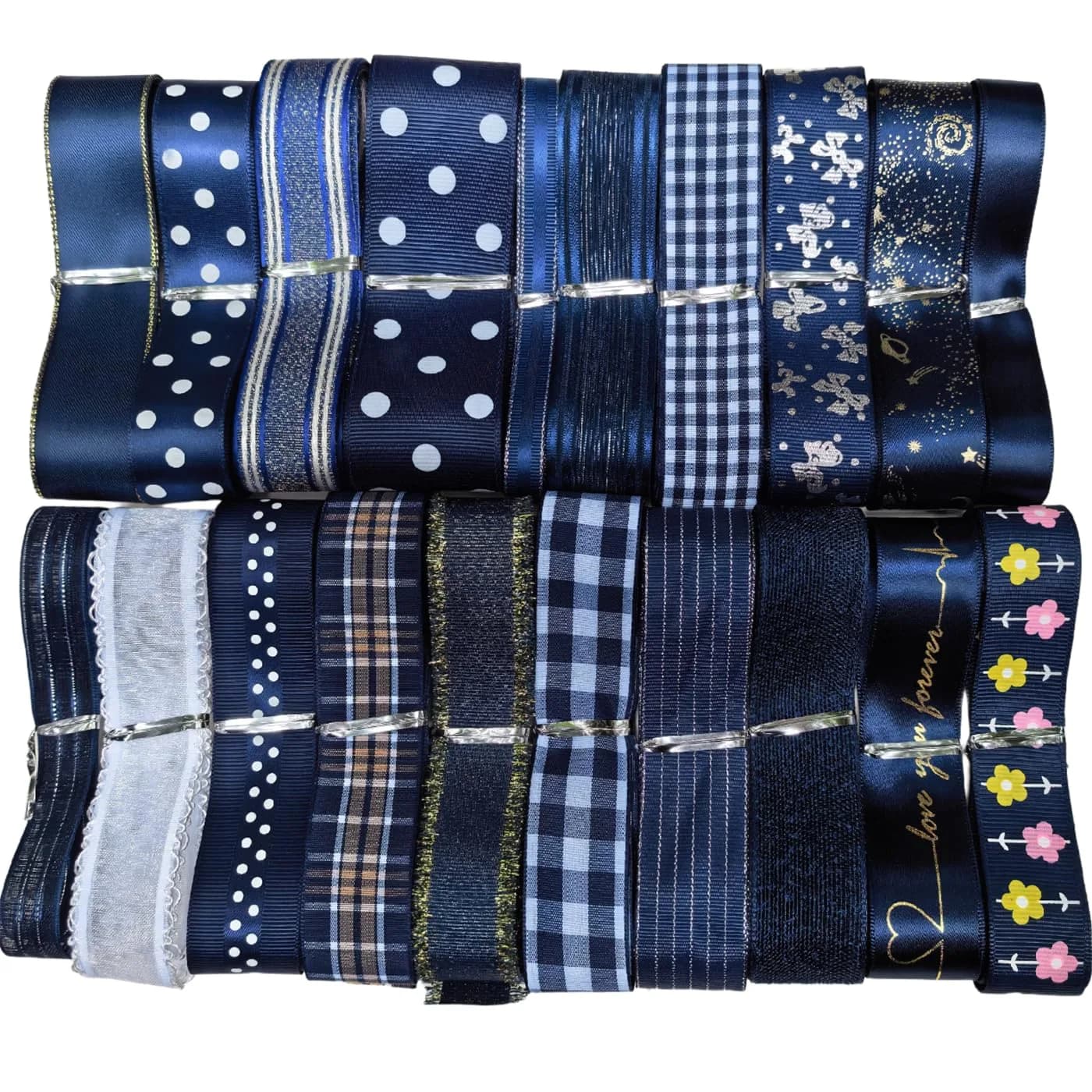 Libiline Navy Blue Grosgrain Satin Ribbon 25mm (1") | 20 Yards Craft DIY Accessory - view 5