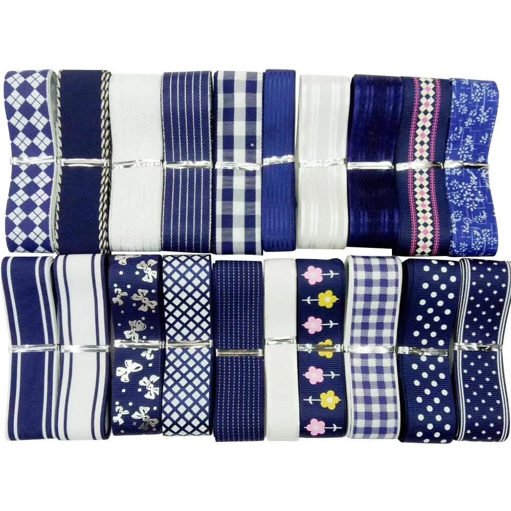 Libiline Navy Blue Grosgrain Satin Ribbon 25mm (1") | 20 Yards Craft DIY Accessory - main product image