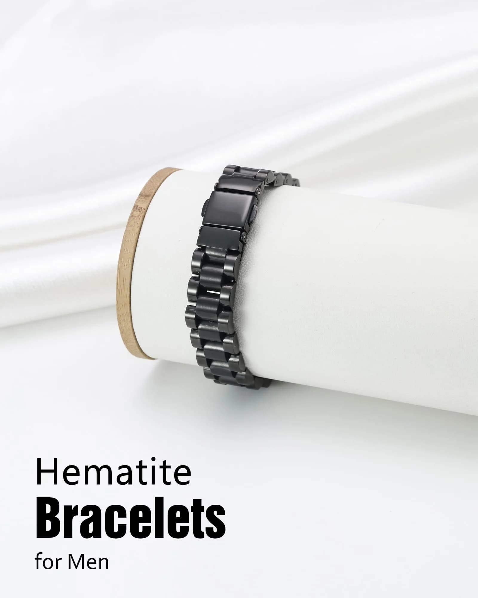 Jecanori Hematite Magnetic Bracelet for Men, 22cm (8.66 Inch) | Hypoallergenic & Adjustable - view 7