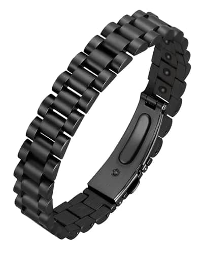 Jecanori Hematite Magnetic Bracelet for Men, 22cm (8.66 Inch) | Hypoallergenic & Adjustable thumbnail 1