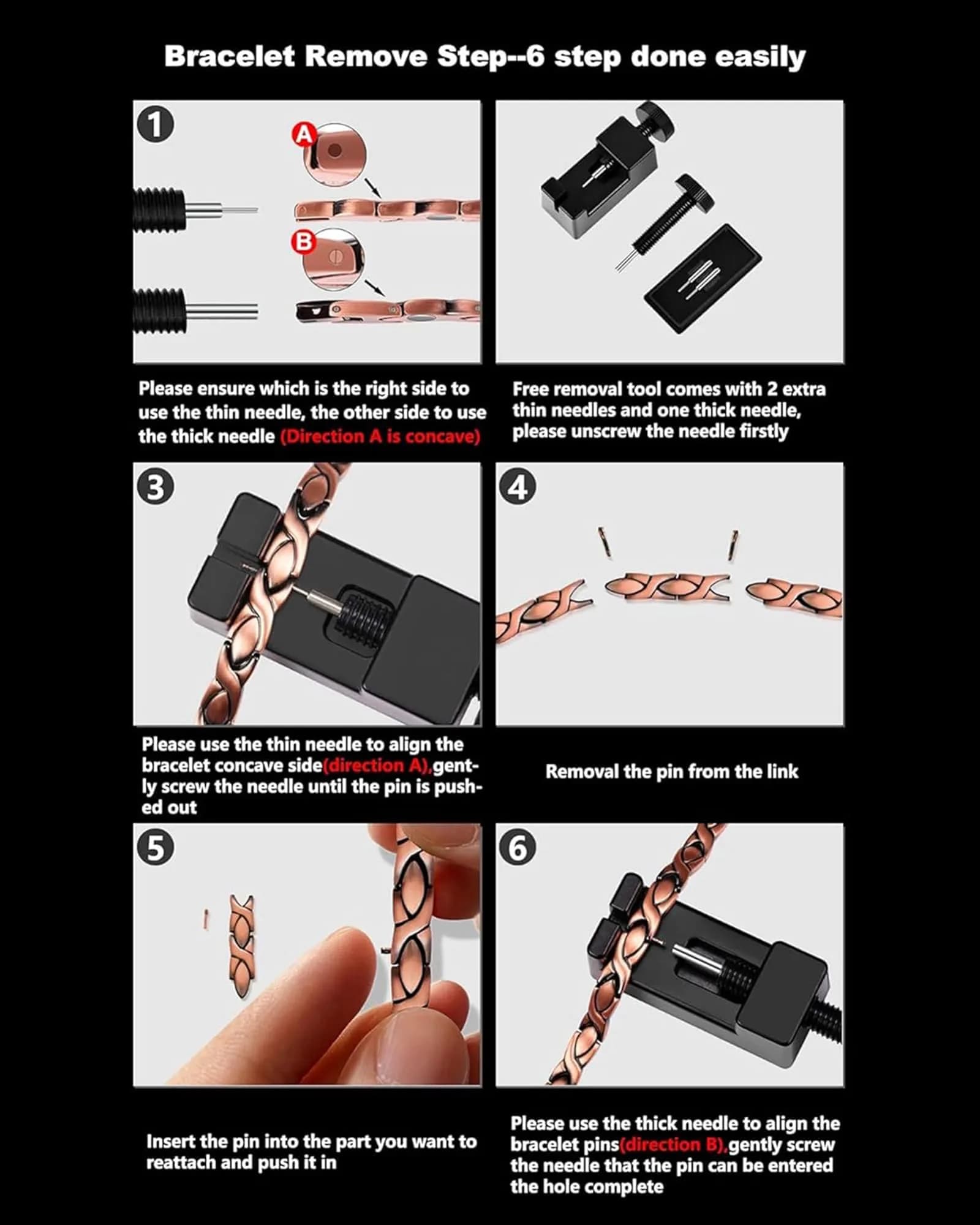 Jecanori Hematite Magnetic Bracelet for Men, 22cm (8.66 Inch) | Hypoallergenic & Adjustable - view 9