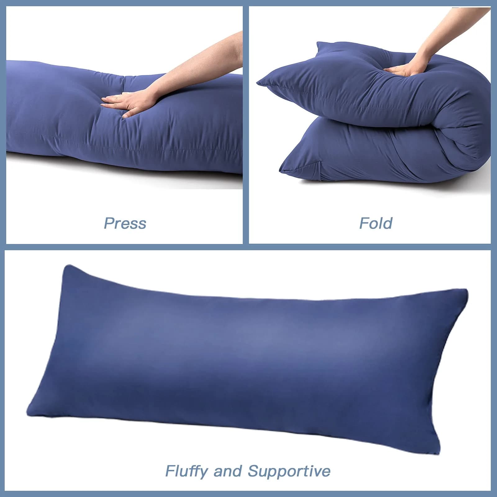 DOWNCOOL Luxury Body Pillow Insert with Cover 137cm (54") | Breathable Microfiber for Side Sleepers - view 6