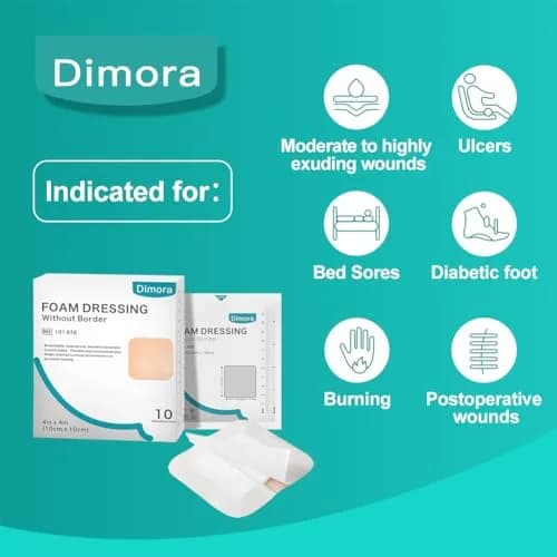 Dimora Foam Dressing 4x4 Inch | Highly Absorbent Waterproof Wound Care Pad thumbnail 6