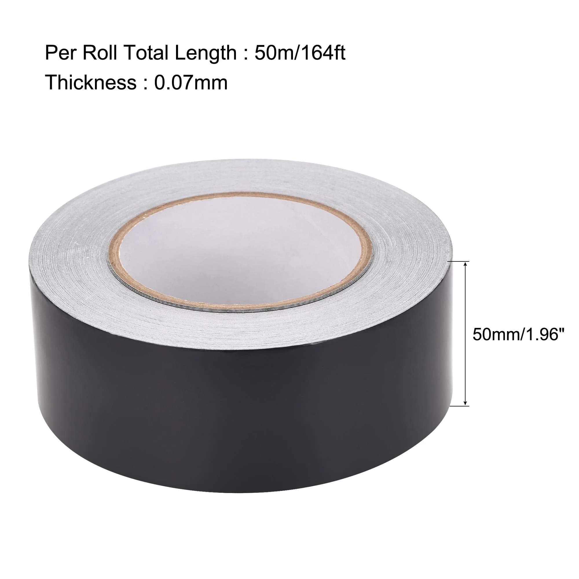 uxcell Black Matte Aluminum Foil Tape - 50mm x 50m (164ft) Non-Reflective HVAC Sealing - view 2