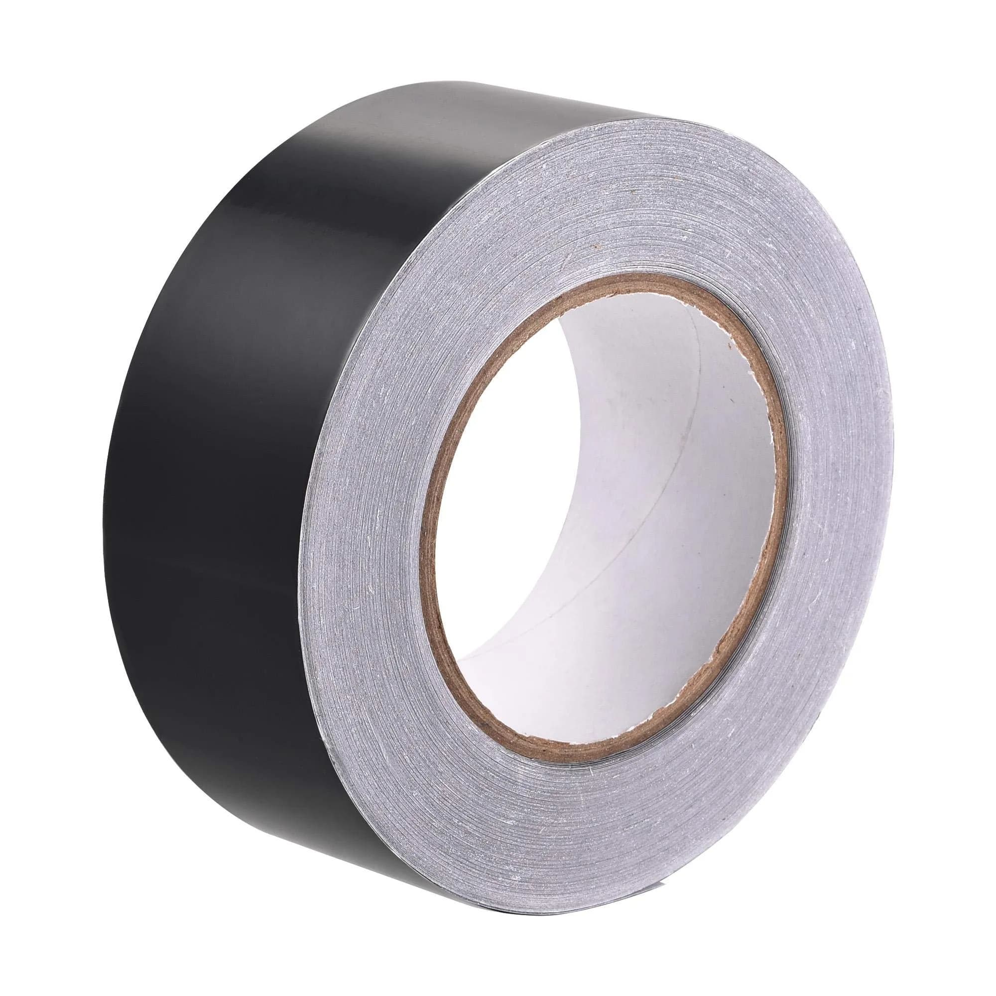 uxcell Aluminum Foil Tape Black Matte 10mm x 50m (164ft) | Non-Reflective HVAC Sealing Tape — 50mm x 50m