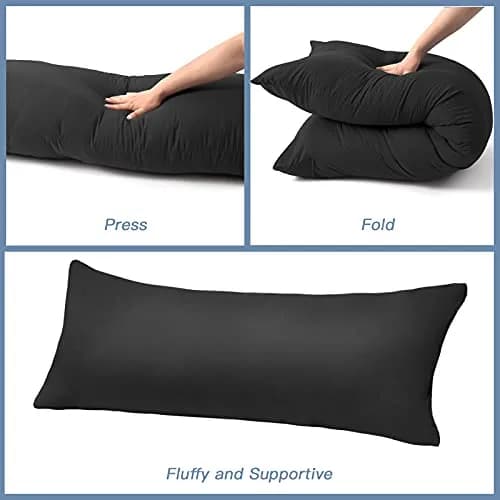 DOWNCOOL Luxury Full Body Pillow Insert with Cover 54"x20" | Soft, Breathable, and Supportive for Side Sleepers thumbnail 6