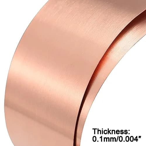 uxcell Copper Sheet Roll 0.1mm x 1000mm x 50mm | Pure Copper Foil Plate for DIY & Industrial Use thumbnail 4