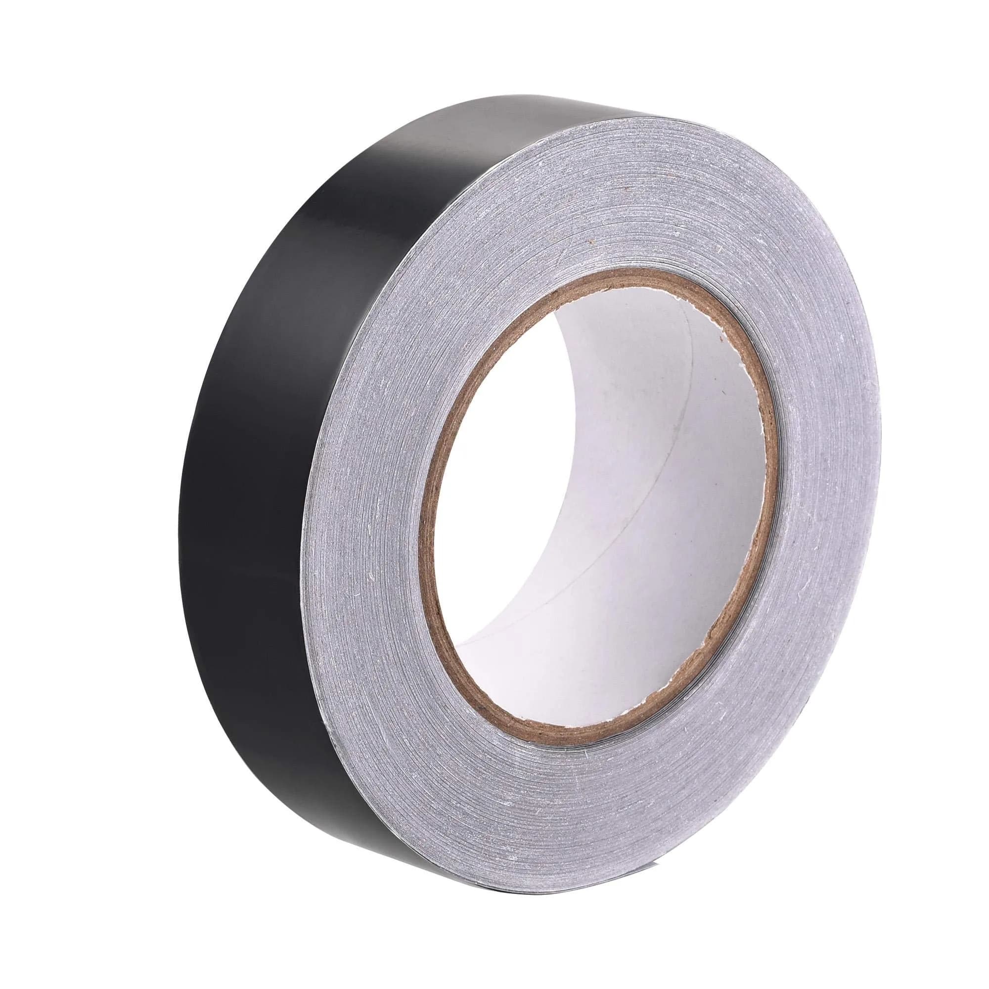 uxcell Black Matte 25mm x 50m Aluminum Foil Tape | Non-Reflective HVAC Sealing Tape - main product image
