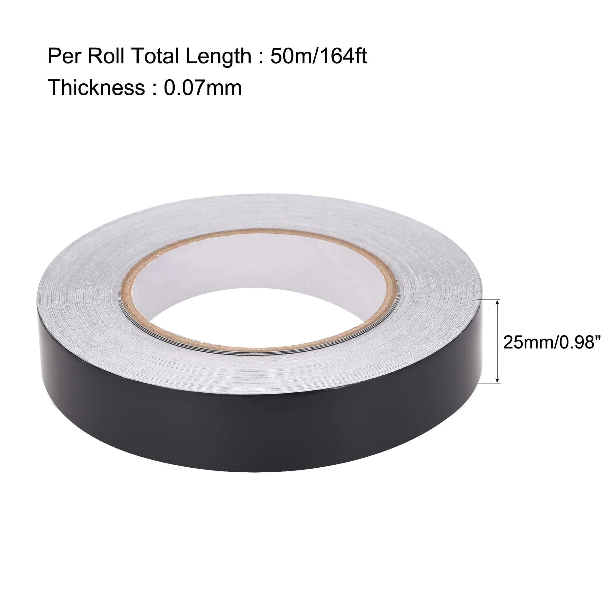uxcell Black Matte 25mm x 50m Aluminum Foil Tape | Non-Reflective HVAC Sealing Tape - view 2