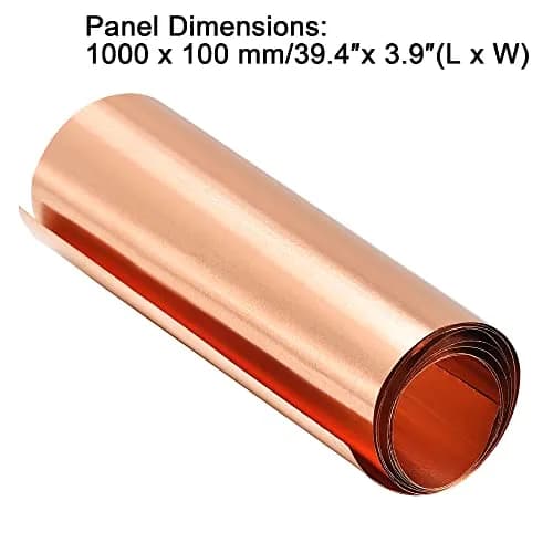 uxcell Copper Sheet Roll 1000mm x 100mm | High Conductivity & Corrosion Resistance thumbnail 2