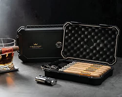 Kobi & Knight Travel Cigar Humidor with Hygrometer | Waterproof, Shockproof & Portable for 6 x 8-Inch Cigars thumbnail 4