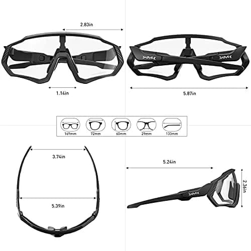 KAPVOE Photochromic Cycling Glasses for Men & Women | 156 g (5.5 oz) | Adapts to UV Light thumbnail 5