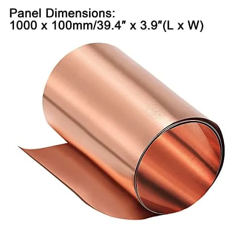 uxcell Copper Sheet Roll Metal Foil Plate 1000mm x 100mm x 0.1mm | 2pcs, 2m Total Length thumbnail 2