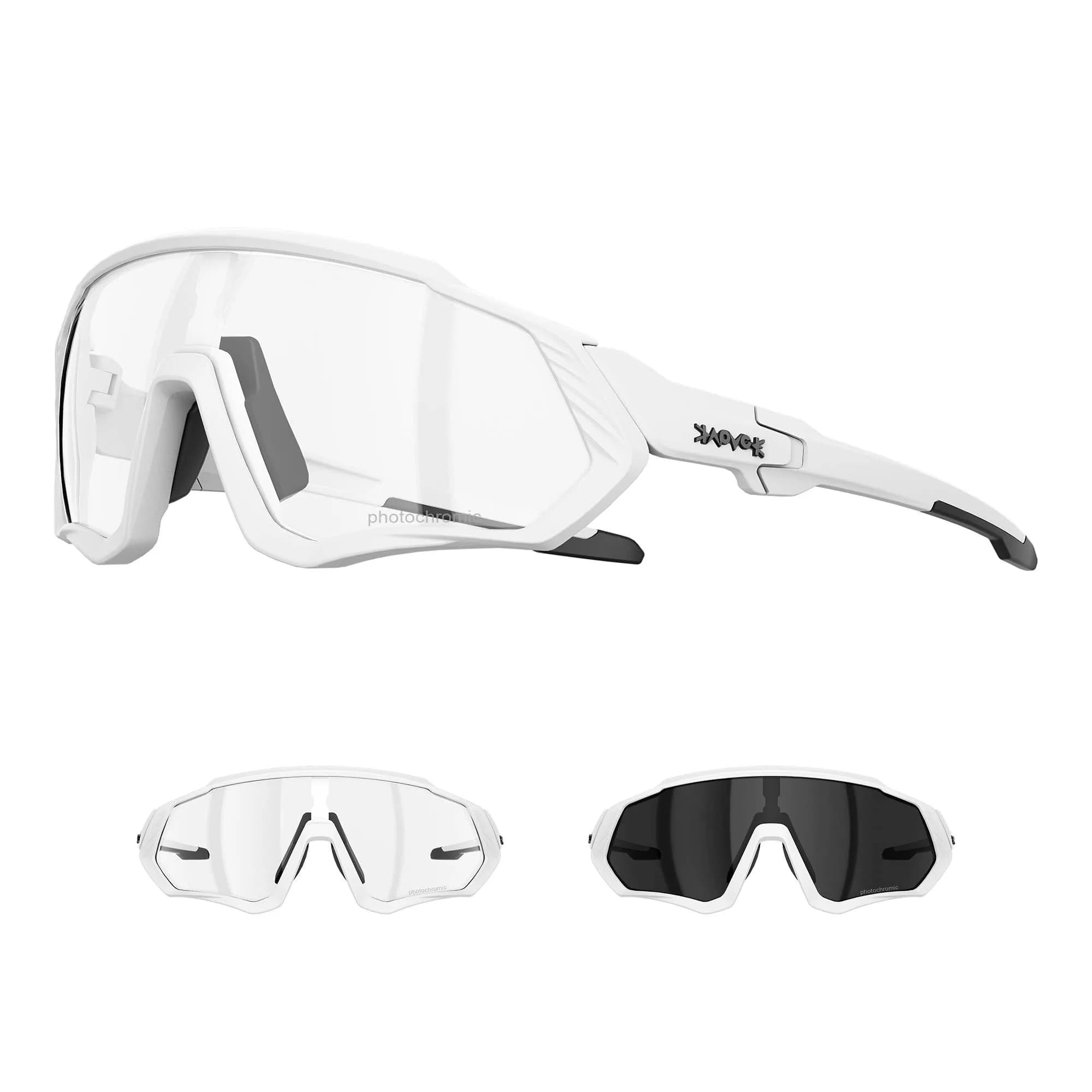 KAPVOE Photochromic Cycling Glasses for Men & Women | 156 g (5.5 oz) | Adapts to UV Light — 07-photochromic-dark Grey
