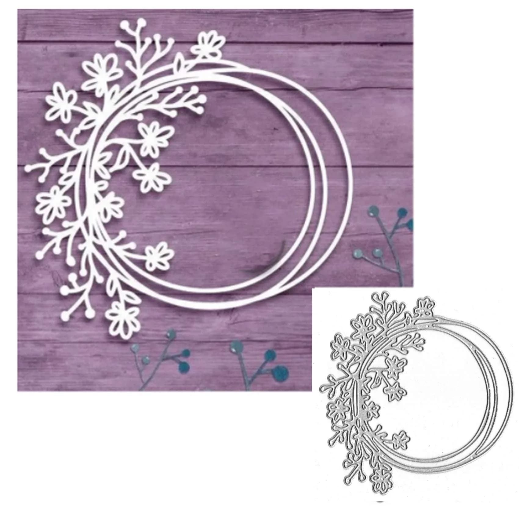 SunnyKids Circle Flowers Lace Metal Cutting Die Cuts 11.2cm (4.41in) | Crafting Stencils for Cards & Scrapbooking - main product image