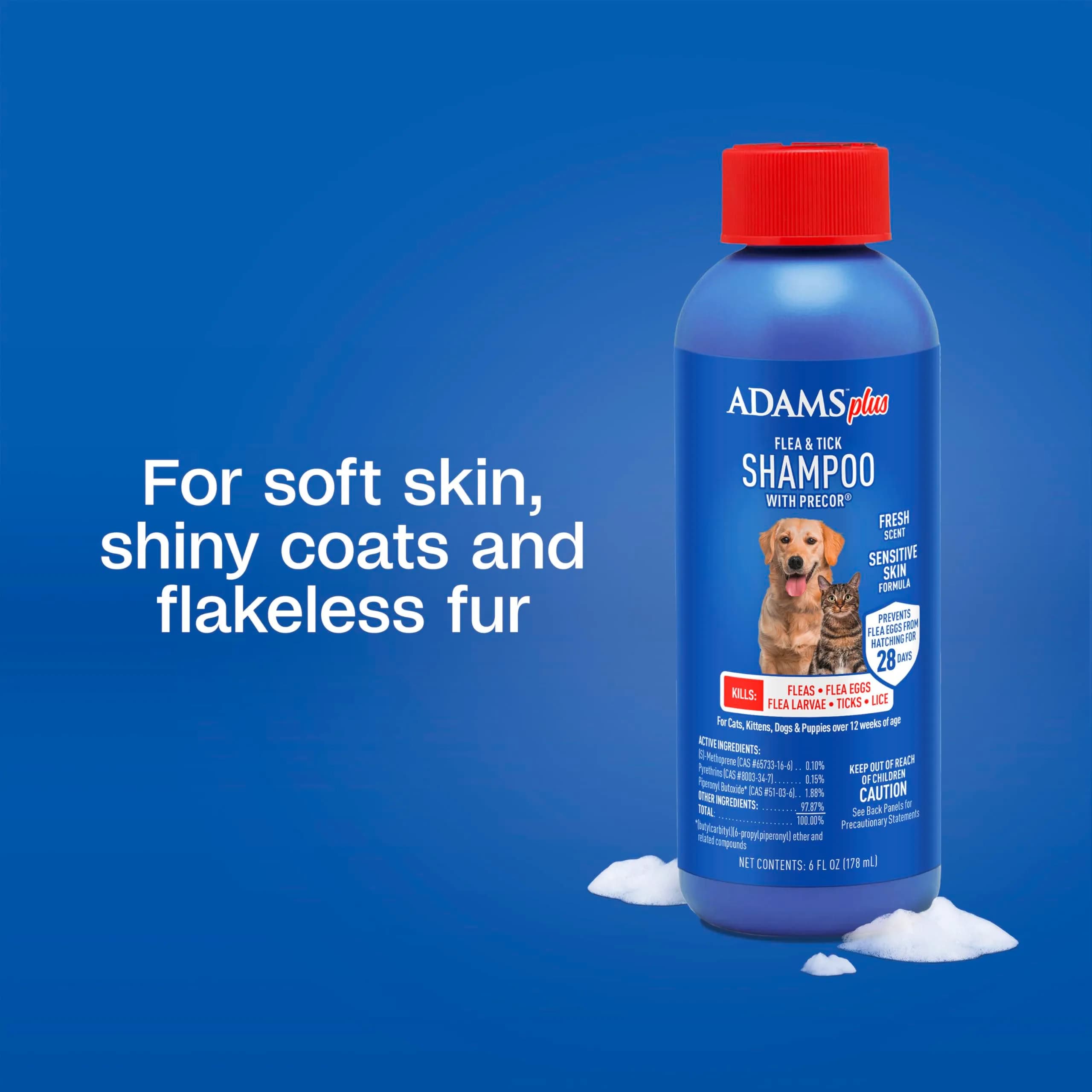 ADAMS Plus Flea & Tick Shampoo with Precor 177ml (6 Fl Oz) | Kills Fleas, Ticks, Eggs & Lice - view 5