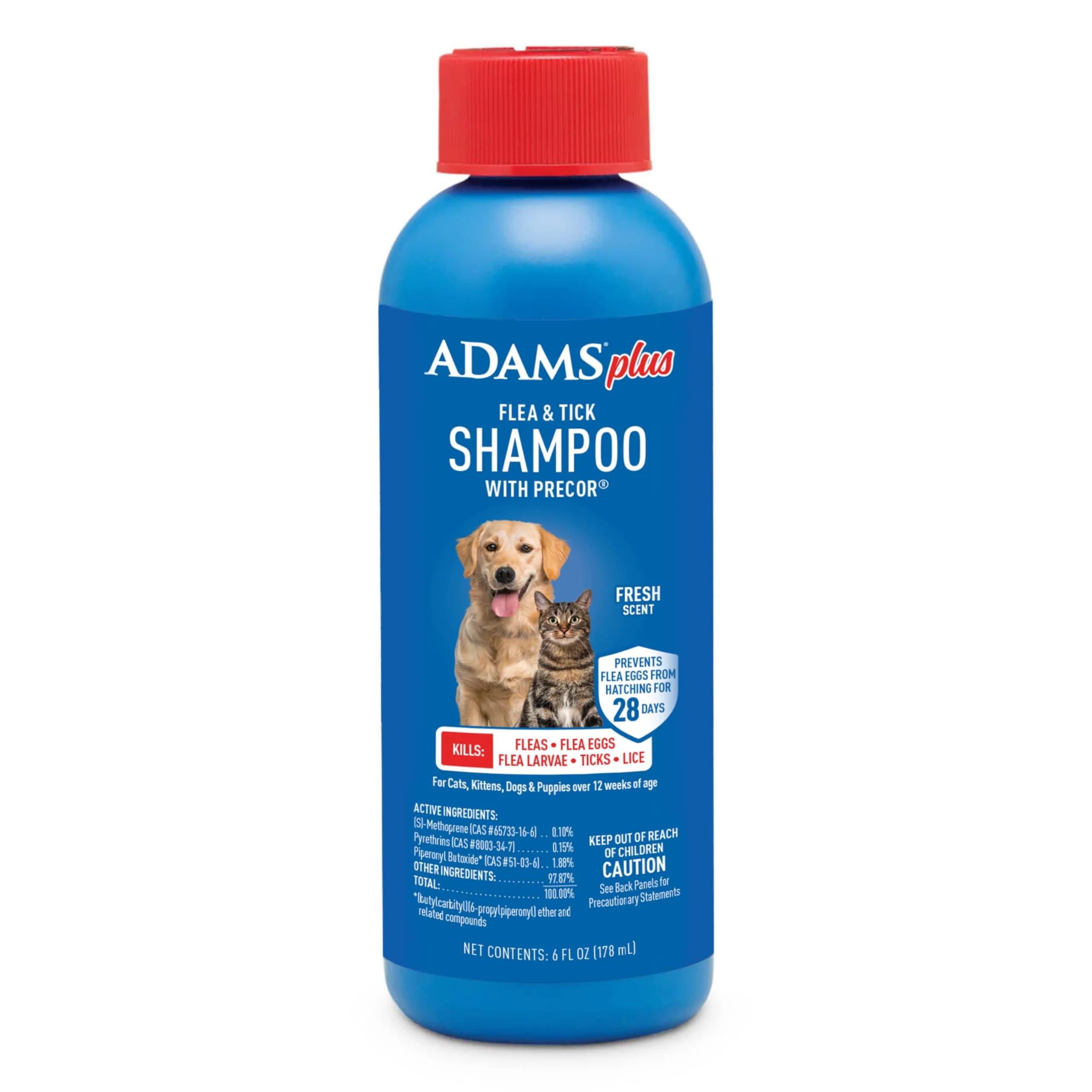 ADAMS Plus Flea & Tick Shampoo with Precor 177ml (6 Fl Oz) | Kills Fleas, Ticks, Eggs & Lice - main product image