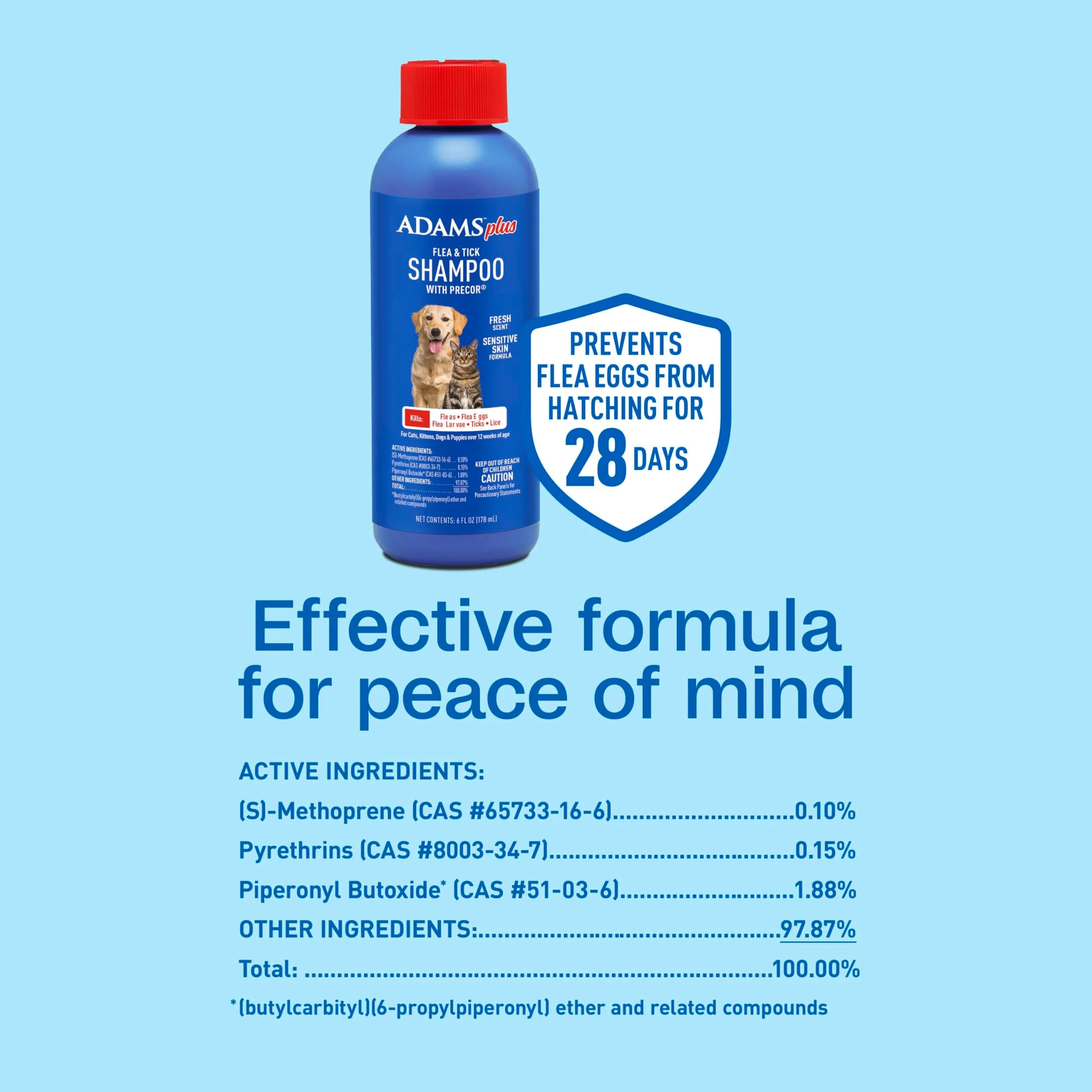 ADAMS Plus Flea & Tick Shampoo with Precor 177ml (6 Fl Oz) | Kills Fleas, Ticks, Eggs & Lice - view 8