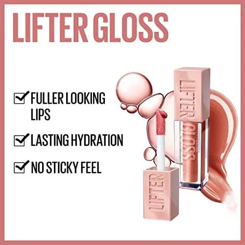 Maybelline Lifter Gloss Hydrating Lip Gloss With Hyaluronic Acid, Brass, 0.18 Fl Oz (Pack of 2) | High Shine & Fuller Look thumbnail 2