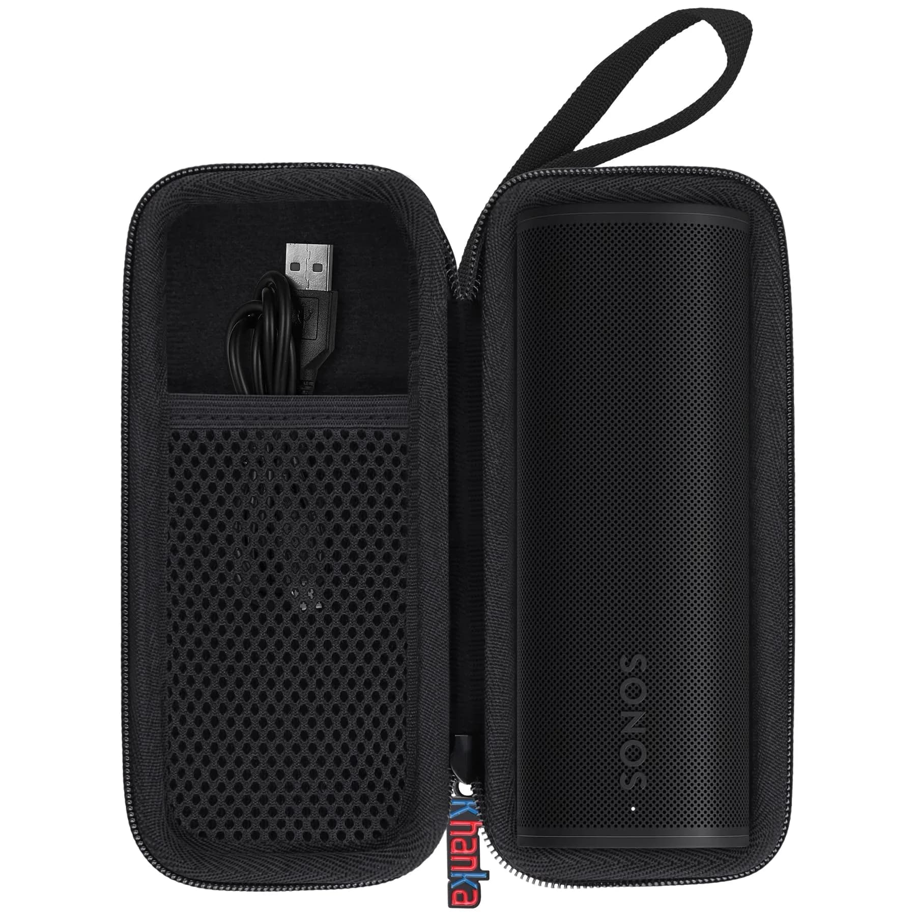 khanka Case for Sonos Roam 2/Sonos Roam Portable Bluetooth Speaker,Black | Hard EVA Waterproof Travel Cover - main product image