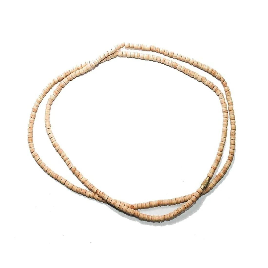 MAYAPURI Double Round Tulsi Mala Necklace 72 cm (2.83 inches) | Natural Wood Beads for Men & Women - main product image