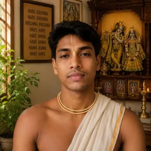 MAYAPURI Double Round Tulsi Mala Necklace 72 cm (2.83 inches) | Natural Wood Beads for Men & Women thumbnail 4