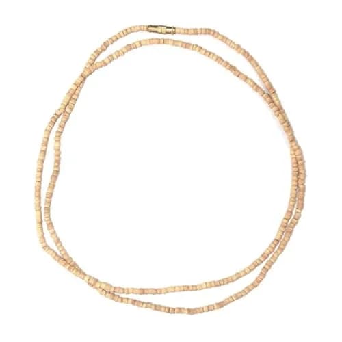 MAYAPURI Double Round Tulsi Mala Necklace 72 cm (2.83 inches) | Natural Wood Beads for Men & Women thumbnail 6