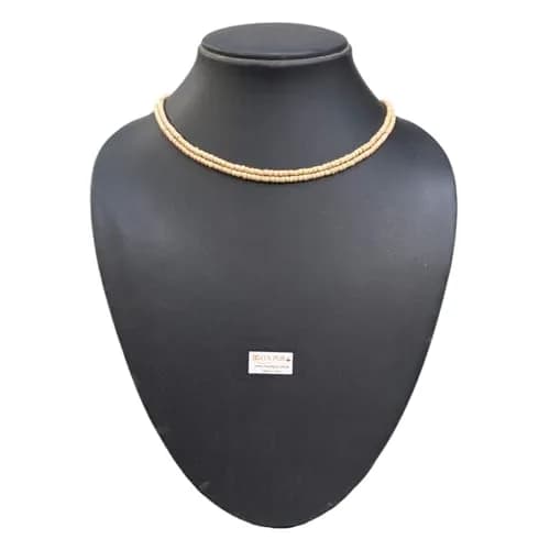 MAYAPURI Double Round Tulsi Mala Necklace 72 cm (2.83 inches) | Natural Wood Beads for Men & Women thumbnail 9