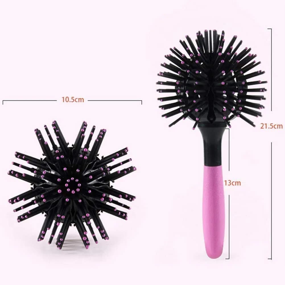 Aaiffey 3D Round Hair Brush 10.5cm (4.13in) Ball Diameter | Detangling & Blow Drying Styling Tool thumbnail 2