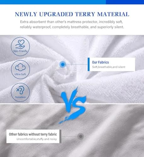 Artivestion Twin XL Mattress Protector Waterproof Mattress Cover Fitted | Breathable, Hypoallergenic, Fits 14-18 Inch Mattresses thumbnail 2